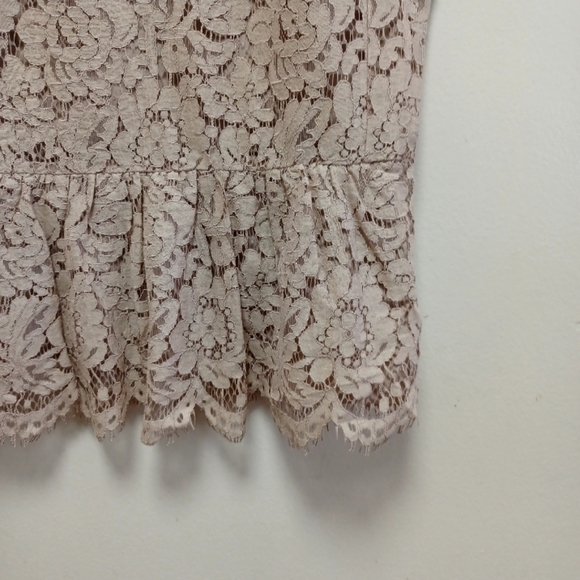 NWT J.crew Lace Peplum Top Sleeveless | Faded beige teak;  size 4 tall - Picture 10 of 16